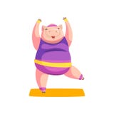 Likformig för sportar för gullig praktiserande yogaövning för svin bärande, sportive djurt tecken, kondition och sund livsstil vektor illustrationer Likformig för sportar för gullig praktiserande yogaövning för svin bärande, sportive djurt tecken, kondition och sund livsstil vektor illustrationer