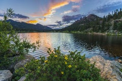 Lilly Lake At Sunset - Colorado Stock Image Lilly Lake At Sunset - Colorado Stock Image