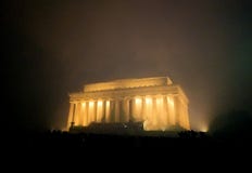 Lincoln Memorial During The Independence Day Fireworks In Washington, DC Royalty Free Stock Images