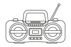 radio clip art black and white