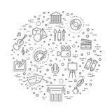 Line Art Icons. Music, theater and artistic symbols royalty free illustration Line Art Icons. Music, theater and artistic symbols royalty free illustration