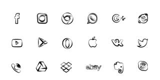 Vector icons like, phone, camera and bird for social media, websites, interfaces. Like the eps icon. Set of social stock illustration Vector icons like, phone, camera and bird for social media, websites, interfaces. Like the eps icon. Set of social stock illustration