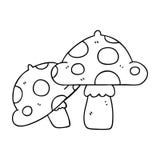 Line Drawing Quirky Cartoon Toadstools Stock Photos