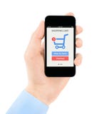 On-line-Einkaufen mit Handy lizenzfreie stockfotos On-line-Einkaufen mit Handy lizenzfreie stockfotos