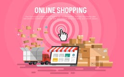 On-line-Einkaufskonzeptdesktop lizenzfreie abbildung On-line-Einkaufskonzeptdesktop lizenzfreie abbildung