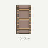 Line flat color vector icon elements of filmmaking and multimedia 35mm film. Cartoon style. Cinema. Vector illustration vector illustration Line flat color vector icon elements of filmmaking and multimedia 35mm film. Cartoon style. Cinema. Vector illustration vector illustration