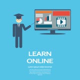 On-line-Lerneninfographic Schablone der Bildung Lizenzfreie Stockfotografie On-line-Lerneninfographic Schablone der Bildung Lizenzfreie Stockfotografie