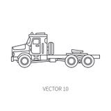 Line vector icon construction machinery truck container. Industrial style. Corporate cargo delivery. Commercial Royalty Free Stock Photo Line vector icon construction machinery truck container. Industrial style. Corporate cargo delivery. Commercial Royalty Free Stock Photo