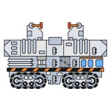 Line vector icon elements of aerospace program tractor rocket launch platform. Cartoon style, scientific research vector illustration Line vector icon elements of aerospace program tractor rocket launch platform. Cartoon style, scientific research vector illustration