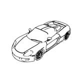Linea automobili di Art Style Sport illustrazione di stock Linea automobili di Art Style Sport illustrazione di stock