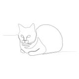 Linea continua gatto di seduta Panino del gatto Nuovo minimalismo Illustrazione di vettore royalty illustrazione gratis Linea continua gatto di seduta Panino del gatto Nuovo minimalismo Illustrazione di vettore royalty illustrazione gratis