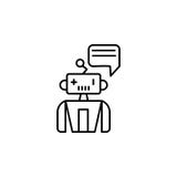 Linea di aiuto icona di concetto della macchina del robot Illustrazione semplice dell'elemento Progettazione di aiuto di simbolo illustrazione vettoriale Linea di aiuto icona di concetto della macchina del robot Illustrazione semplice dell'elemento Progettazione di aiuto di simbolo illustrazione vettoriale