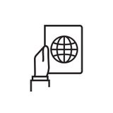 Linea disponibila icona del passaporto illustrazione vettoriale Linea disponibila icona del passaporto illustrazione vettoriale