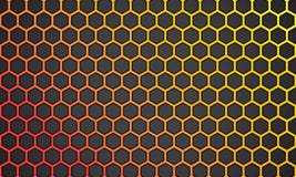 Linea giallo arancione esagono dell'illustrazione di vettore con fondo nero illustrazione vettoriale Linea giallo arancione esagono dell'illustrazione di vettore con fondo nero illustrazione vettoriale
