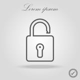 Linea icona del segno del lucchetto Icona del segno della serratura aperta Segno di protezione Simbolo di parola d'ordine Sblocch Immagini Stock Linea icona del segno del lucchetto Icona del segno della serratura aperta Segno di protezione Simbolo di parola d'ordine Sblocch Immagini Stock
