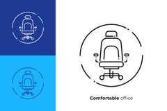 Linea icona della sedia del bracciolo dell'ufficio di vettore di arte illustrazione di stock Linea icona della sedia del bracciolo dell'ufficio di vettore di arte illustrazione di stock