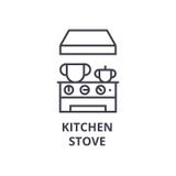 Linea icona, segno del profilo, simbolo lineare, vettore, illustrazione piana della stufa di cucina Immagine Stock Libera da Diritti Linea icona, segno del profilo, simbolo lineare, vettore, illustrazione piana della stufa di cucina Immagine Stock Libera da Diritti