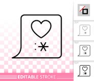 Linea nera semplice icona della bolla di chiacchierata di amore di vettore illustrazione vettoriale Linea nera semplice icona della bolla di chiacchierata di amore di vettore illustrazione vettoriale