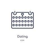 Lineair daterend pictogram van het overzichtsinzameling van de Verjaardagspartij Dunne lijn die die vector dateren op witte achte stock illustratie Lineair daterend pictogram van het overzichtsinzameling van de Verjaardagspartij Dunne lijn die die vector dateren op witte achte stock illustratie