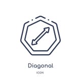 Lineair diagonaal pictogram van de inzameling van het Pijlenoverzicht Dunne lijn diagonale die vector op witte achtergrond wordt royalty-vrije illustratie Lineair diagonaal pictogram van de inzameling van het Pijlenoverzicht Dunne lijn diagonale die vector op witte achtergrond wordt royalty-vrije illustratie
