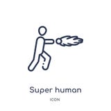 Lineair super menselijk pictogram van de inzameling van het Gevoelsoverzicht Dunne lijn super menselijke vector die op witte acht vector illustratie Lineair super menselijk pictogram van de inzameling van het Gevoelsoverzicht Dunne lijn super menselijke vector die op witte acht vector illustratie