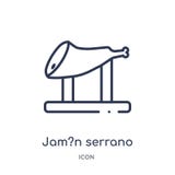 Lineaire jam? n serranopictogram van de inzameling van het Cultuuroverzicht Dunne lijnjam? n serranovector op witte achtergrond w royalty-vrije illustratie Lineaire jam? n serranopictogram van de inzameling van het Cultuuroverzicht Dunne lijnjam? n serranovector op witte achtergrond w royalty-vrije illustratie