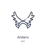 Linear antlers icon from Christmas outline collection. Thin line antlers vector isolated on white background. antlers trendy stock illustration Linear antlers icon from Christmas outline collection. Thin line antlers vector isolated on white background. antlers trendy stock illustration