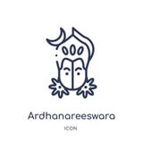 Linear ardhanareeswara icon from India outline collection. Thin line ardhanareeswara icon isolated on white background. vector illustration Linear ardhanareeswara icon from India outline collection. Thin line ardhanareeswara icon isolated on white background. vector illustration