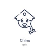 Linear china icon from Asian outline collection. Thin line china vector isolated on white background. china trendy illustration vector illustration Linear china icon from Asian outline collection. Thin line china vector isolated on white background. china trendy illustration vector illustration