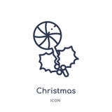 Linear christmas chocolate icon from Christmas outline collection. Thin line christmas chocolate vector isolated on white stock illustration Linear christmas chocolate icon from Christmas outline collection. Thin line christmas chocolate vector isolated on white stock illustration