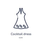 Linear cocktail dress icon from Clothes outline collection. Thin line cocktail dress vector isolated on white background. cocktail stock illustration Linear cocktail dress icon from Clothes outline collection. Thin line cocktail dress vector isolated on white background. cocktail stock illustration