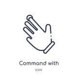 Linear command with fingers icon from Hands and guestures outline collection. Thin line command with fingers icon isolated on vector illustration Linear command with fingers icon from Hands and guestures outline collection. Thin line command with fingers icon isolated on vector illustration