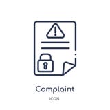 Linear complaint icon from Gdpr outline collection. Thin line complaint icon isolated on white background. complaint trendy royalty free illustration Linear complaint icon from Gdpr outline collection. Thin line complaint icon isolated on white background. complaint trendy royalty free illustration