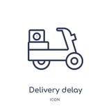 Linear delivery delay icon from Delivery and logistic outline collection. Thin line delivery delay vector isolated on white vector illustration Linear delivery delay icon from Delivery and logistic outline collection. Thin line delivery delay vector isolated on white vector illustration