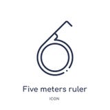 Linear five meters ruler icon from Construction outline collection. Thin line five meters ruler vector isolated on white royalty free illustration Linear five meters ruler icon from Construction outline collection. Thin line five meters ruler vector isolated on white royalty free illustration