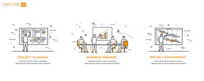Linear Illustrations Set 01 Business processes stock illustration Linear Illustrations Set 01 Business processes stock illustration
