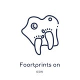 Linear foortprints on the moon icon from Astronomy outline collection. Thin line foortprints on the moon vector isolated on white vector illustration Linear foortprints on the moon icon from Astronomy outline collection. Thin line foortprints on the moon vector isolated on white vector illustration