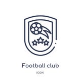 Linear football club icon from Football outline collection. Thin line football club vector isolated on white background. football royalty free illustration Linear football club icon from Football outline collection. Thin line football club vector isolated on white background. football royalty free illustration