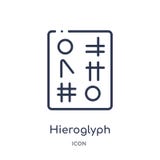 Linear hieroglyph icon from Desert outline collection. Thin line hieroglyph vector isolated on white background. hieroglyph trendy royalty free illustration Linear hieroglyph icon from Desert outline collection. Thin line hieroglyph vector isolated on white background. hieroglyph trendy royalty free illustration