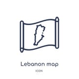 Linear lebanon map icon from Countrymaps outline collection. Thin line lebanon map vector isolated on white background. lebanon stock illustration Linear lebanon map icon from Countrymaps outline collection. Thin line lebanon map vector isolated on white background. lebanon stock illustration