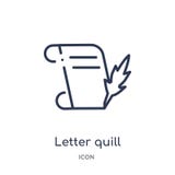 Linear letter quill icon from Greece outline collection. Thin line letter quill icon isolated on white background. letter quill royalty free illustration Linear letter quill icon from Greece outline collection. Thin line letter quill icon isolated on white background. letter quill royalty free illustration