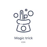 Linear magic trick icon from Magic outline collection. Thin line magic trick icon isolated on white background. magic trick trendy stock illustration Linear magic trick icon from Magic outline collection. Thin line magic trick icon isolated on white background. magic trick trendy stock illustration