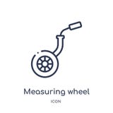 Linear measuring wheel icon from Construction tools outline collection. Thin line measuring wheel vector isolated on white stock illustration Linear measuring wheel icon from Construction tools outline collection. Thin line measuring wheel vector isolated on white stock illustration