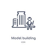 Linear model building icon from Activity and hobbies outline collection. Thin line model building vector isolated on white royalty free illustration Linear model building icon from Activity and hobbies outline collection. Thin line model building vector isolated on white royalty free illustration