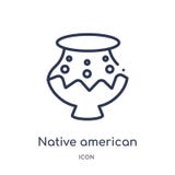 Linear native american pot icon from Culture outline collection. Thin line native american pot vector isolated on white background stock illustration Linear native american pot icon from Culture outline collection. Thin line native american pot vector isolated on white background stock illustration