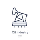 Linear oil industry icon from Industry outline collection. Thin line oil industry icon isolated on white background. oil industry royalty free illustration Linear oil industry icon from Industry outline collection. Thin line oil industry icon isolated on white background. oil industry royalty free illustration