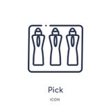 Linear pick icon from History outline collection. Thin line pick icon isolated on white background. pick trendy illustration vector illustration Linear pick icon from History outline collection. Thin line pick icon isolated on white background. pick trendy illustration vector illustration
