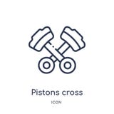 Linear pistons cross icon from Mechanicons outline collection. Thin line pistons cross icon isolated on white background. pistons vector illustration Linear pistons cross icon from Mechanicons outline collection. Thin line pistons cross icon isolated on white background. pistons vector illustration