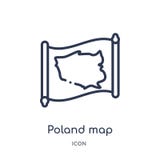 Linear poland map icon from Countrymaps outline collection. Thin line poland map vector isolated on white background. poland map vector illustration Linear poland map icon from Countrymaps outline collection. Thin line poland map vector isolated on white background. poland map vector illustration