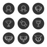 Linear prizes and trophy signs vector illustration Linear prizes and trophy signs vector illustration
